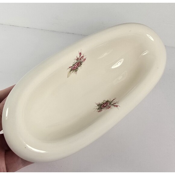 Vintage VB Athena Claw Foot Tub Roses Soap Dish Porcelain 9" Bathroom Decor USA - Picture 4 of 10